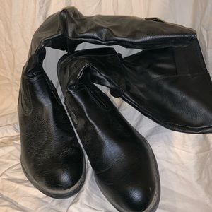 Black knee high boots